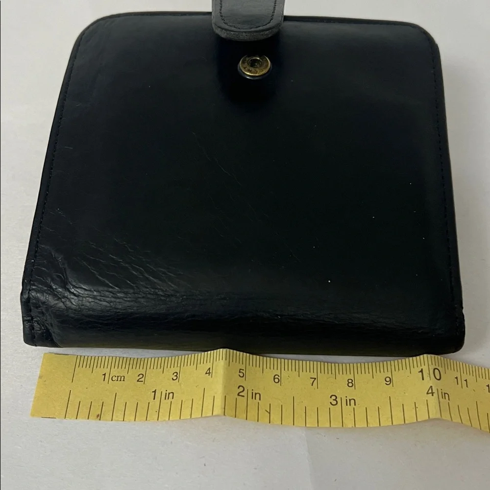 Vintage Coach Black Leather Wallet kisslock - Picture 13 of 17